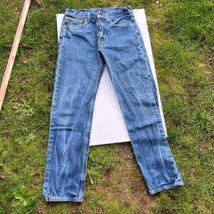 Vintage Levi Strauss & Co 501 Mens Jeans Button Fly Blue Denim W32 L34